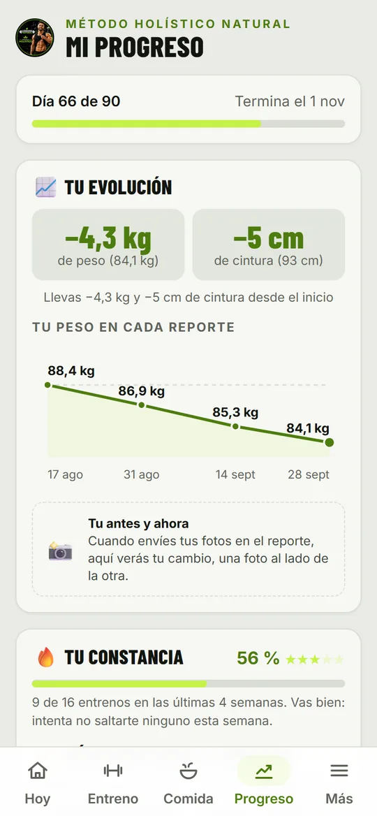 Progreso en la app